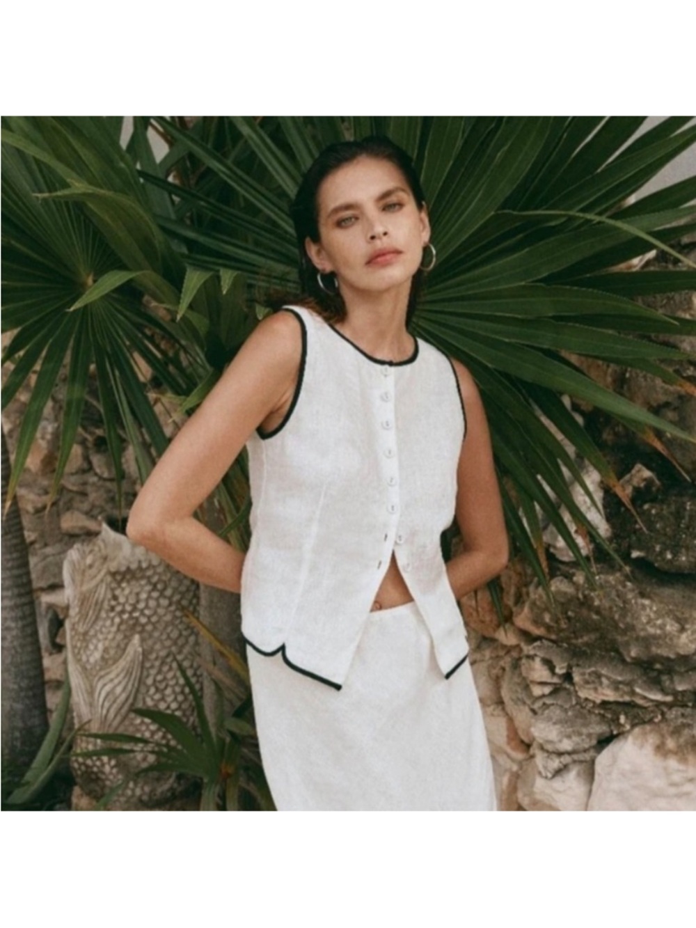 Vrg Grl Lila Linen Vest Skyros